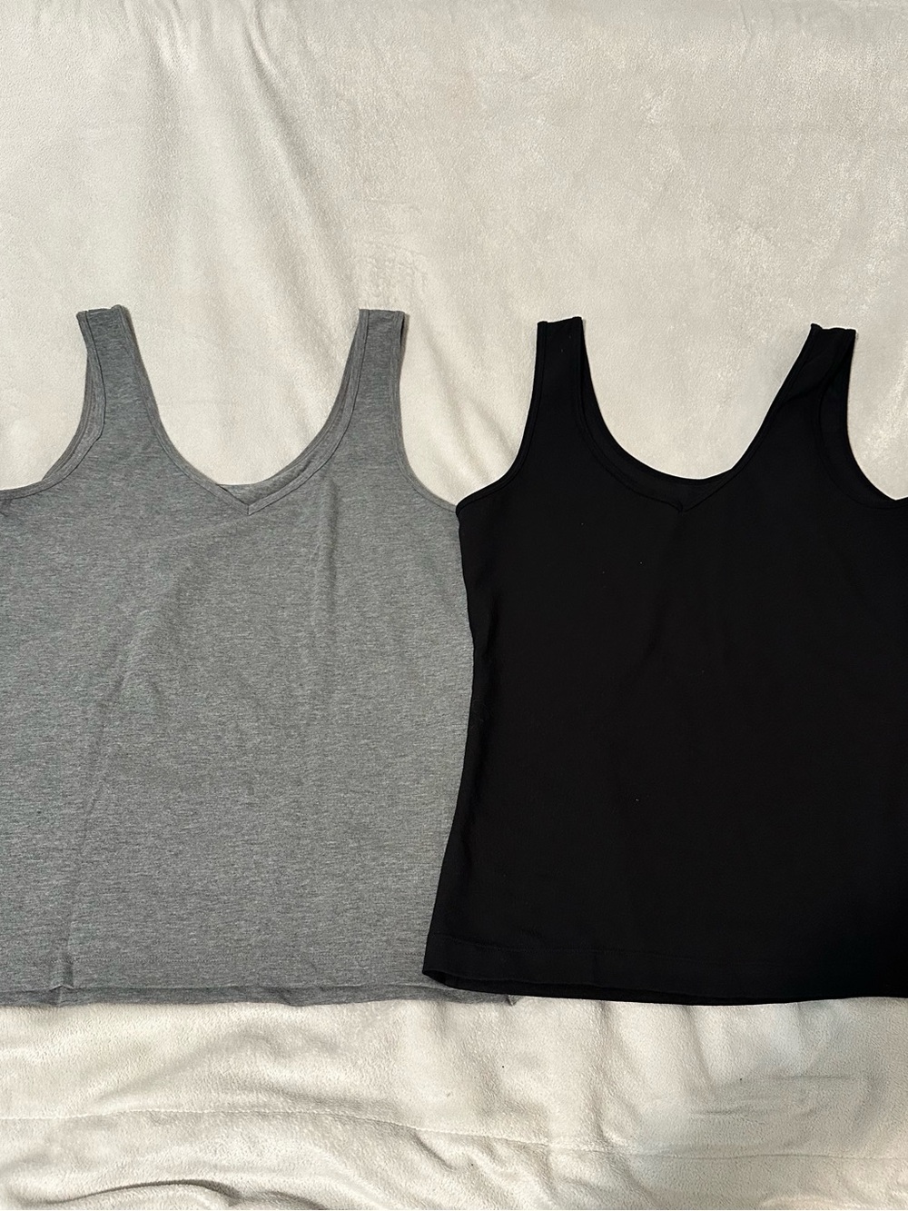Felina V-Neck Tank Tops - Black & Gray Duo